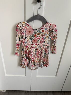 Little Sleepies Mauve Meadow Flutter Twirl Dress with Bodysuit 6-12 months